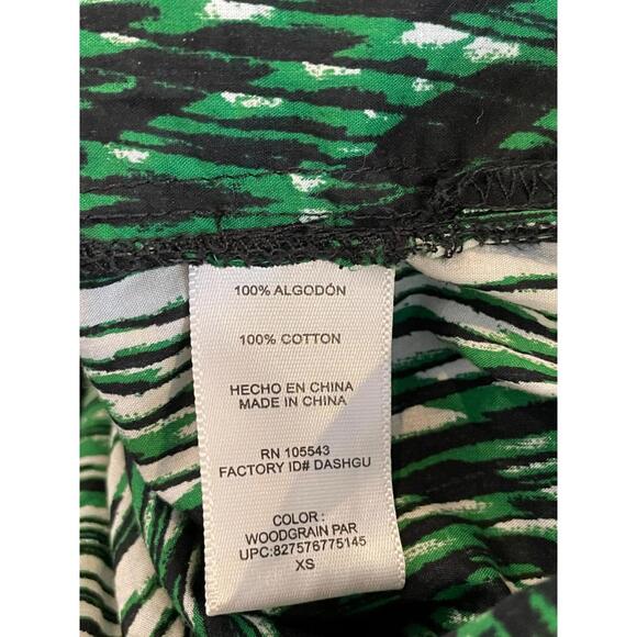 Derek Lam For Design Nation Cotton Shirt Dress Long Sleeve Woodgrain Green XS - Picture 7 of 8